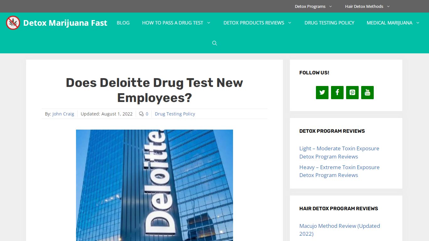 Does Deloitte Drug Test New Employees in 2022? - Detox Marijuana Fast